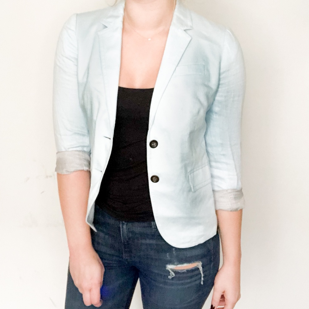 J. Crew Light Blue Schoolboy Blazer